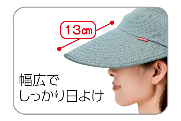 風が通るつば広ウォーキングキャップ