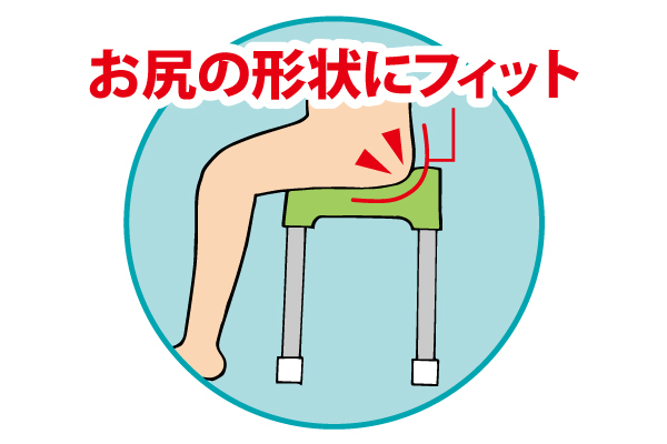 【ネット限定】お尻にフィット風呂いす　（33ｃｍ）　グリーン