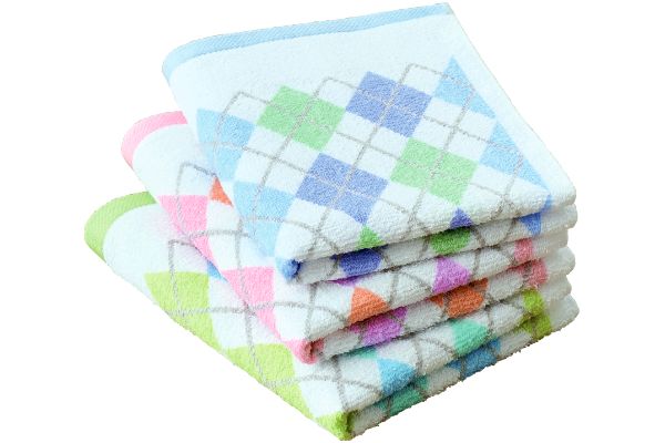 泉州産アーガイルフェイスタオル