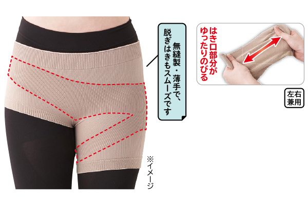 無縫製　国産股関節サポーター Ｓ〜Ｍ