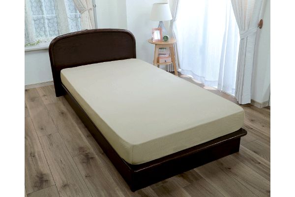 のびてらくらくストレッチボックスシーツ シングルベージュ
