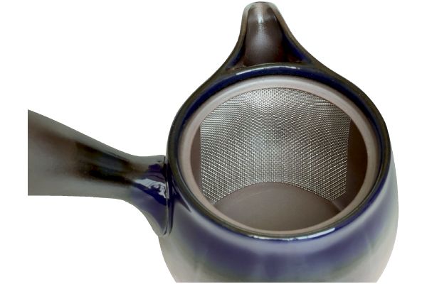[万古焼]茶葉が広がるルリ釉急須