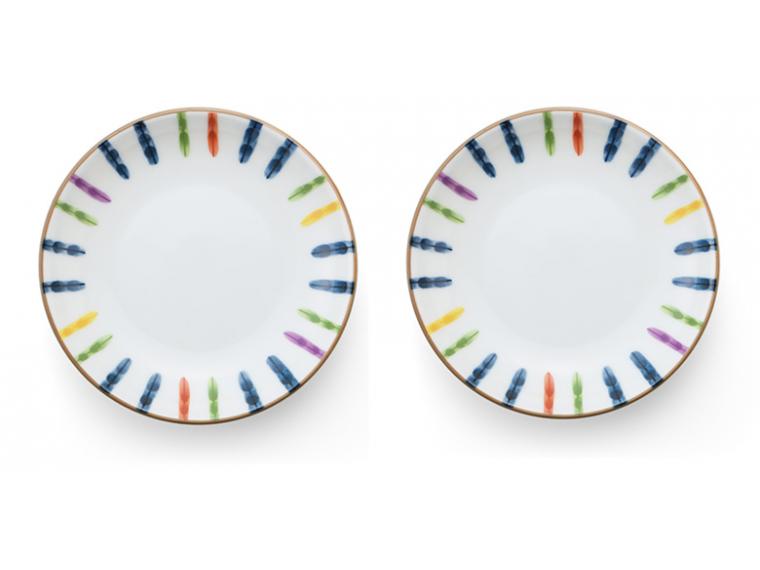 【ネット限定】美濃焼　色十草いろどり多用皿（2枚組）