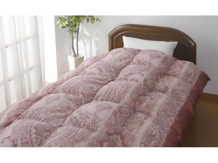 【ネット限定】ホワイトダックダウン８５％使用抗菌防臭加工日本製羽毛掛ふとん（柄おまかせ）