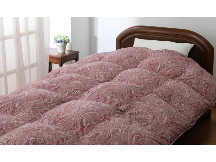 【ネット限定】ホワイトダックダウン８５％使用抗菌防臭加工日本製羽毛掛ふとん（柄おまかせ）