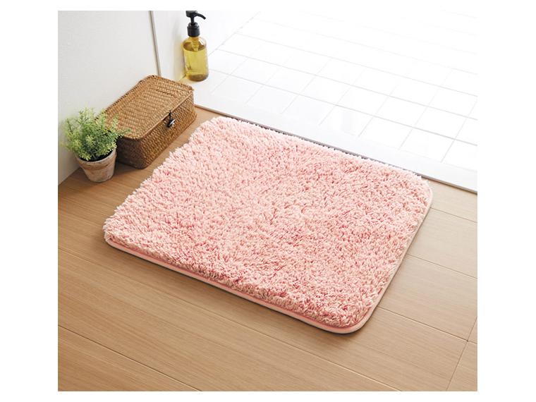 【ネット限定】ふわふわ吸水バスマット　ベビーピンク