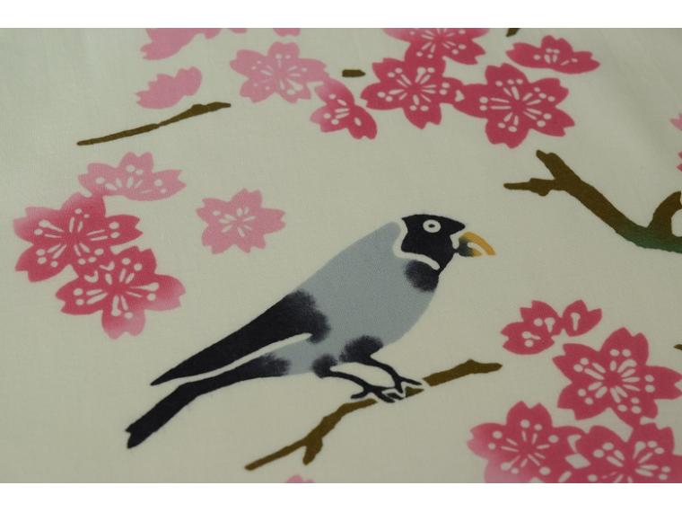 【ネット限定】和布華　注染手ぬぐい　桜と文鳥