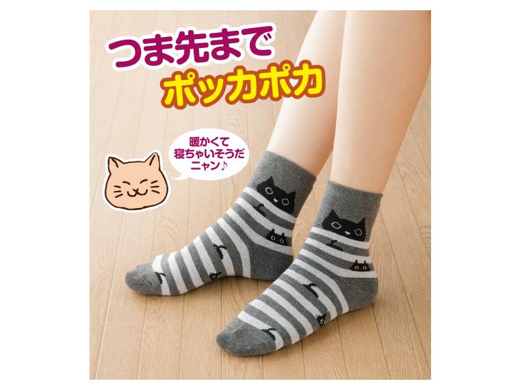 【ネット限定】ニャンとかわいいパイルソックス 3足組