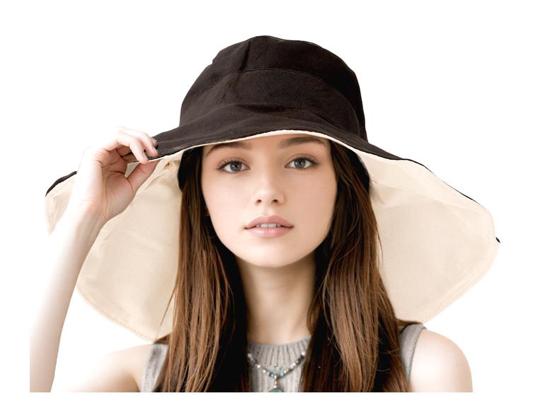 【ネット限定】ＵＶつば広リバーシブルハット