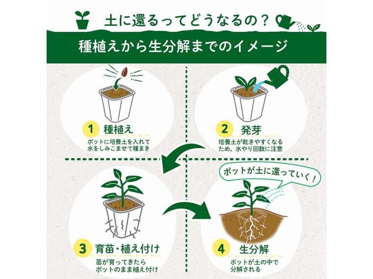 【ネット限定】土に還る園芸ポット　30個入
