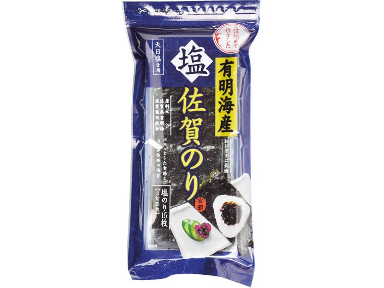 有明海産塩佐賀のり（おにぎり用） 3切15枚(板のり5枚)