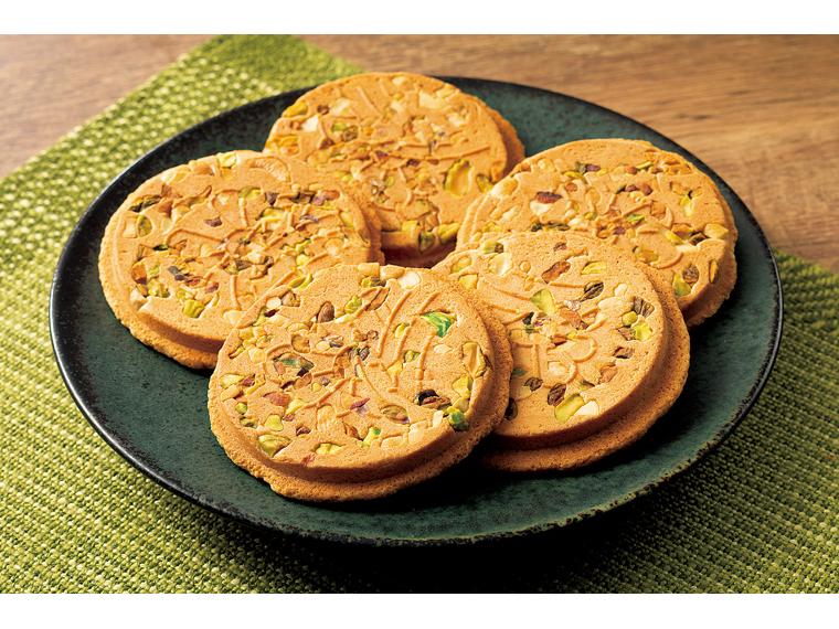 ピスタチオとカシューナッツの厚焼きせんべい 4枚