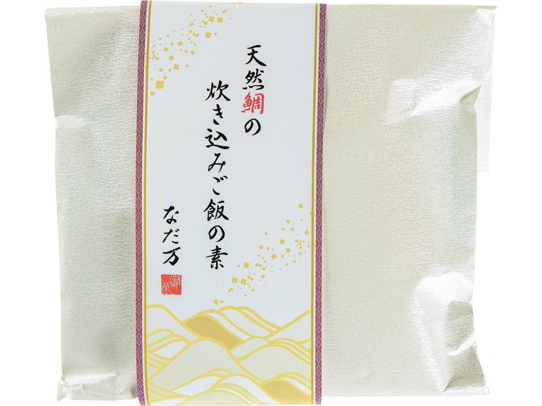 なだ万　天然鯛の炊き込みご飯の素 135g(味付鯛81.2g、たれ35g、油揚げ15g、具材3g、ねぎ0.8g)