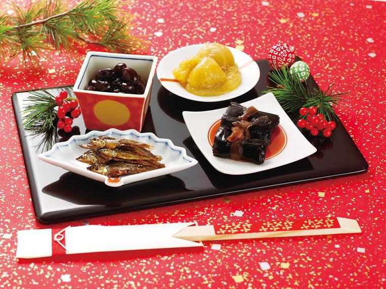 早割　東都元旦おせちセット 4品（栗きんとん・黒豆・田作り・昆布巻）