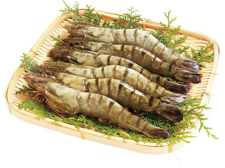 早割　有頭ブラックタイガーエビ 6尾210g