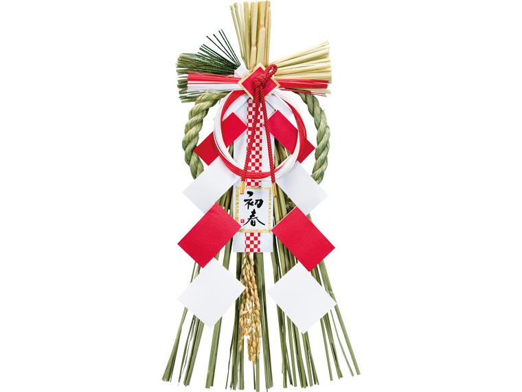 早割　越後玄関飾り　紅白市松初春 1個
