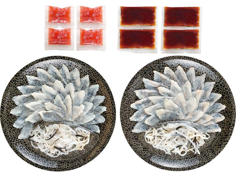 予約　真ふぐ薄造り・とら皮セット 130g（70g＋たれ60g）×2