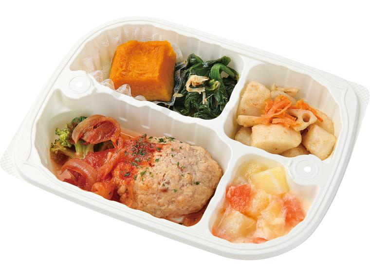 マムダイニングおかずプレート　手こねハンバーグ（自家製トマトソース）セット 1個220g