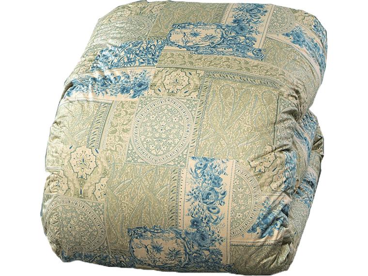 打ち直し　羽毛　ミラノ柄Ｗ　青系 