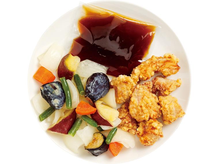 おかずキット　【冷凍】揚げ鶏と5種野菜の黒酢あん炒め 380g