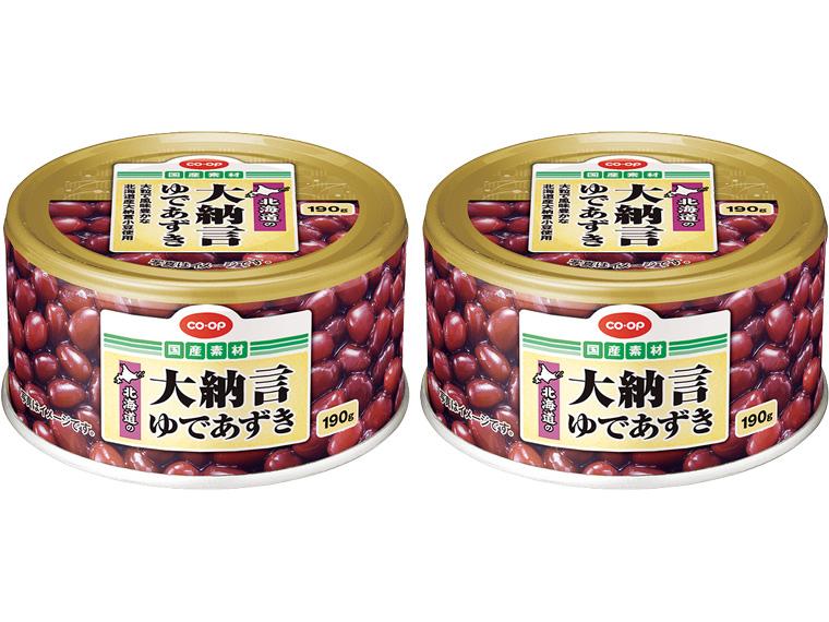 北海道の大納言ゆであずき缶 190g×2