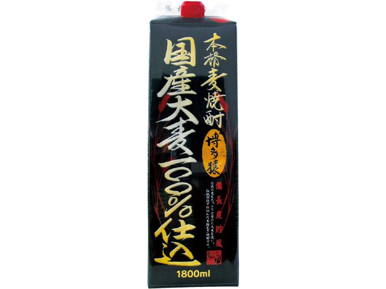 博多猿　本格麦焼酎　国産大麦100％仕込 1.8l