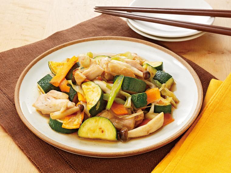 おかずキット　ズッキーニと鶏肉の中華炒め（産直鶏肉使用） 2人前