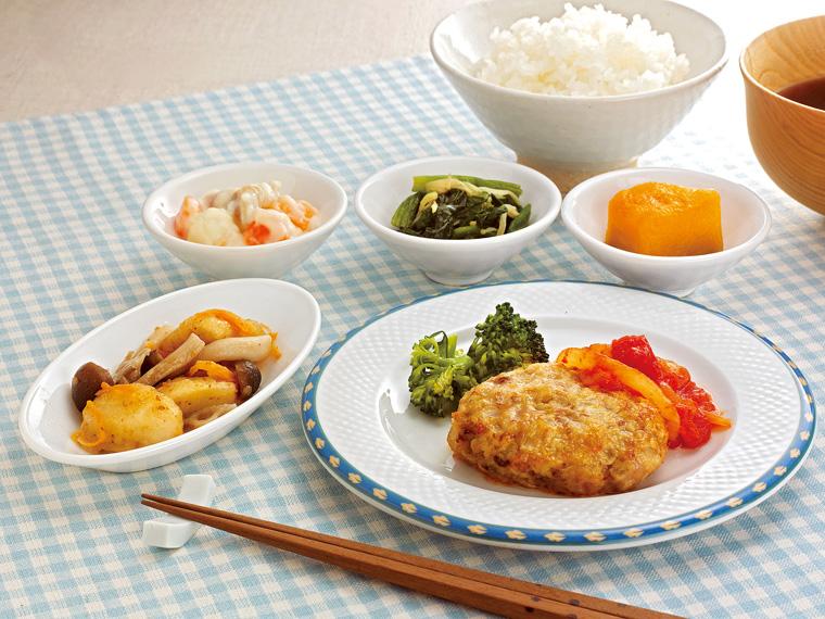 マムダイニングおかずプレート　手こねハンバーグ（自家製トマトソース）セット 1個220g