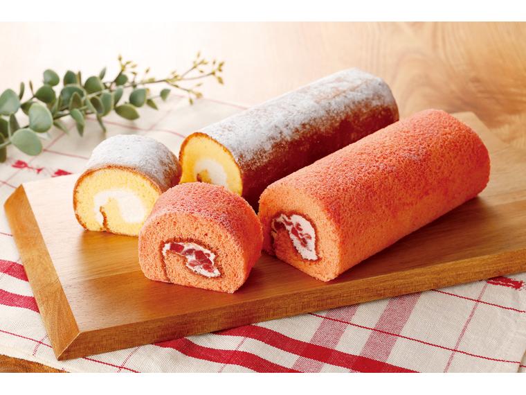 北海道旬摘みいちごと純生クリームのロールケーキセット 2本250g（純生ロール1本・北海道旬摘みいちごロール1本）
