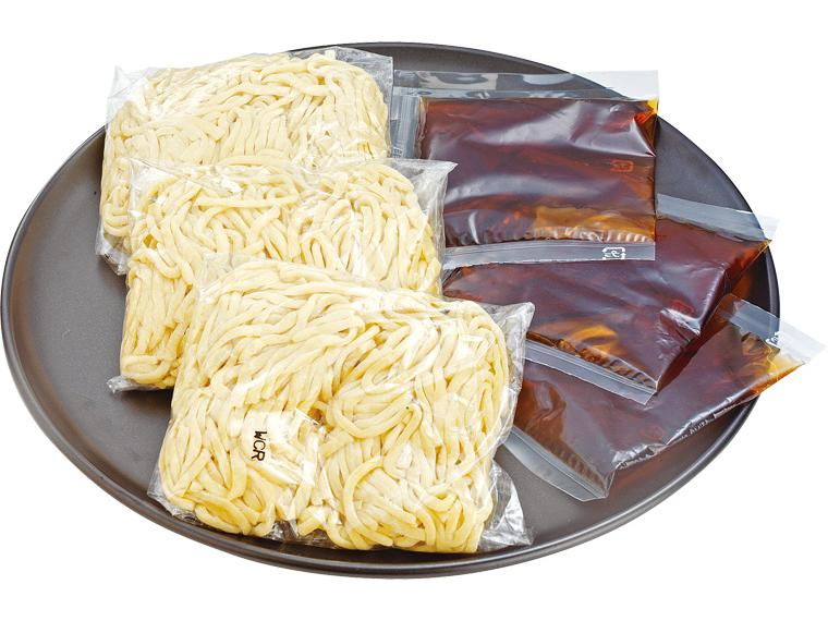 喜多方麺のざるラーメン 540g(めん120g×3、添付つゆ60g×3)