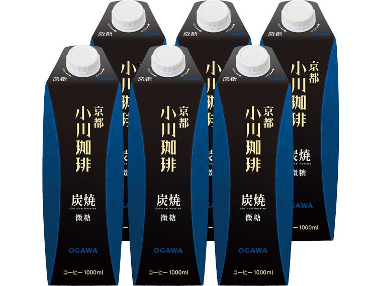 ≪数量限定150点（抽選）≫京都小川珈琲炭焼（微糖）（ケース） 1000ml×6