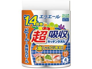 エリエール 超吸収キッチンタオル  70カット×4ロール 