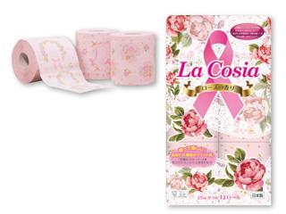ラコシア プリントロール ローズの香り 2枚重ね 25m×12R