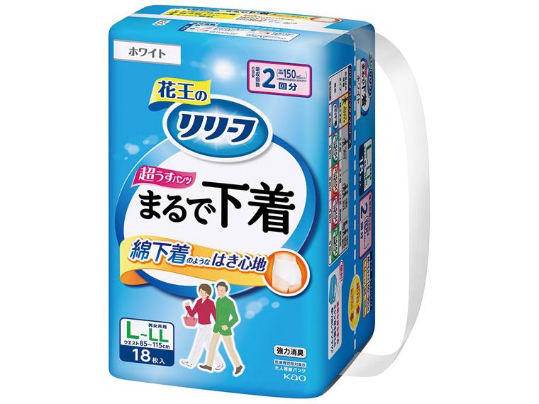 リリーフパンツタイプまるで下着2回分 Ｌ〜ＬＬ１８枚