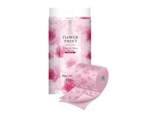 花束フラワープリント 2枚重ね 25m×12R  ローズの香り 
