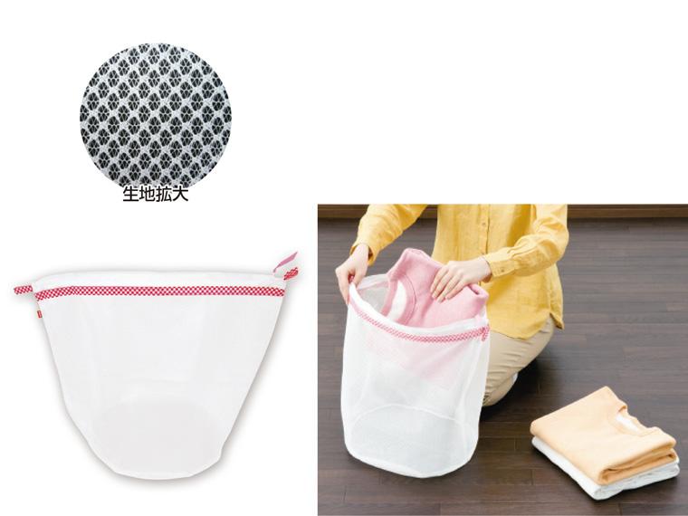 まるめてポイ！出し入れカンタン洗濯ネット 大物用　 ギンガムレッド 