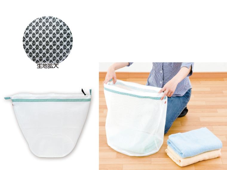 まるめてポイ！出し入れカンタン洗濯ネット 大物用　 ギンガムグリーン 