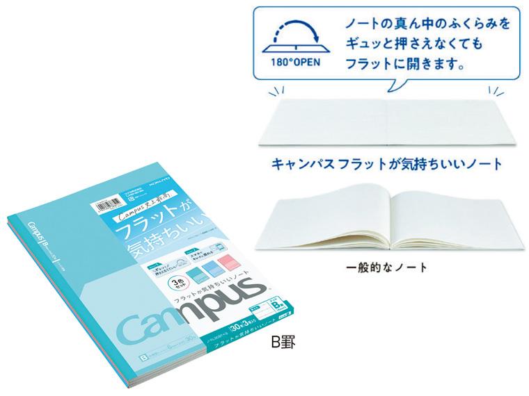 フラットが気持ちいいノート B5 3冊  Ｂ罫 