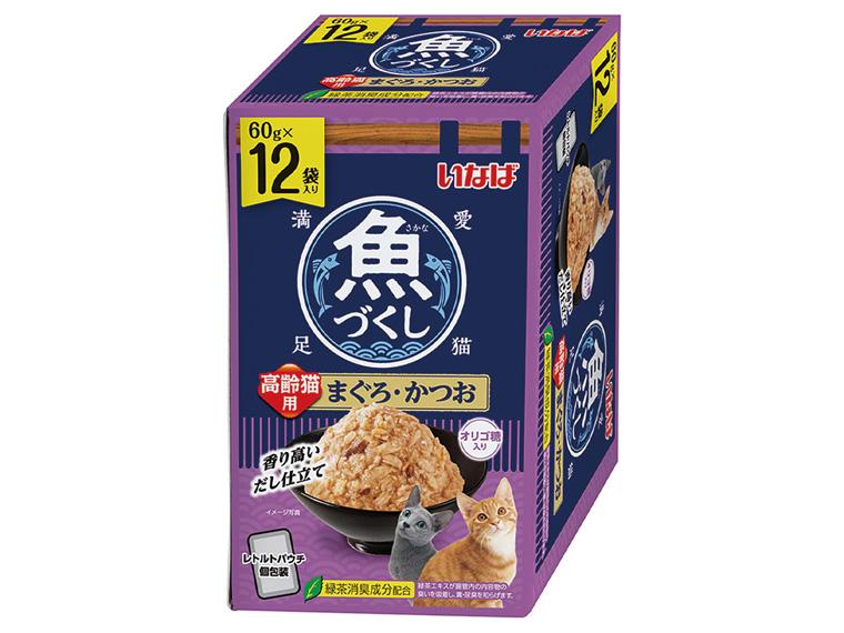 魚づくし 60g×12袋  高齢猫用 まぐろ・かつお