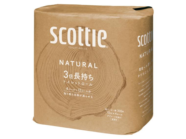 スコッティ ナチュラル 3倍長持ち  2枚重ね75m×4R 