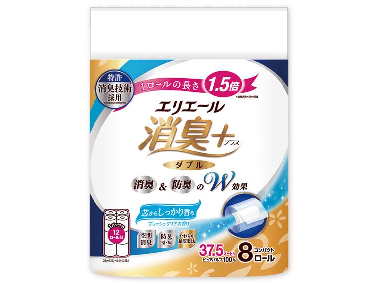 エリエールトイレットティシュー消臭プラスコンパクト 8Rダブル 