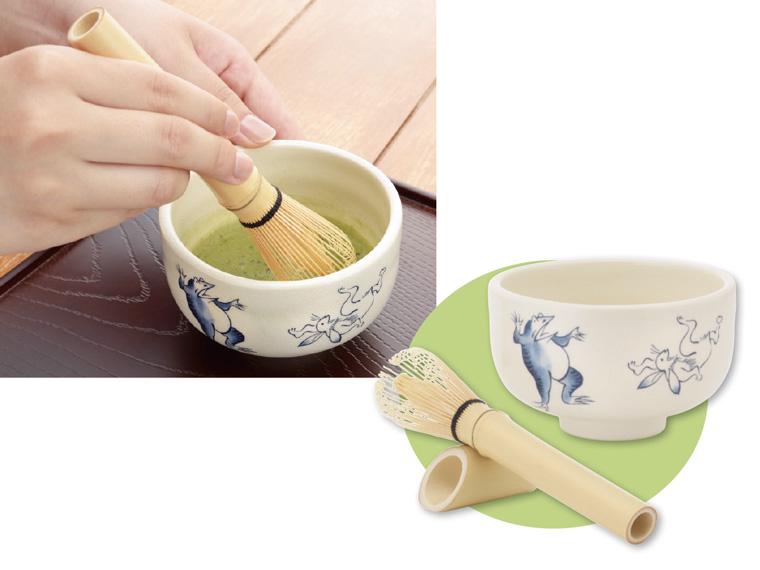 萬古焼 鳥獣戯画 小茶碗セット  　