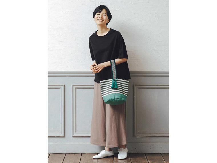 オーガニックコットン リラックスビッグＴシャツ  ブラック M 