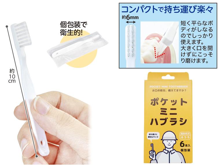 ポケットミニハブラシ  6本入 